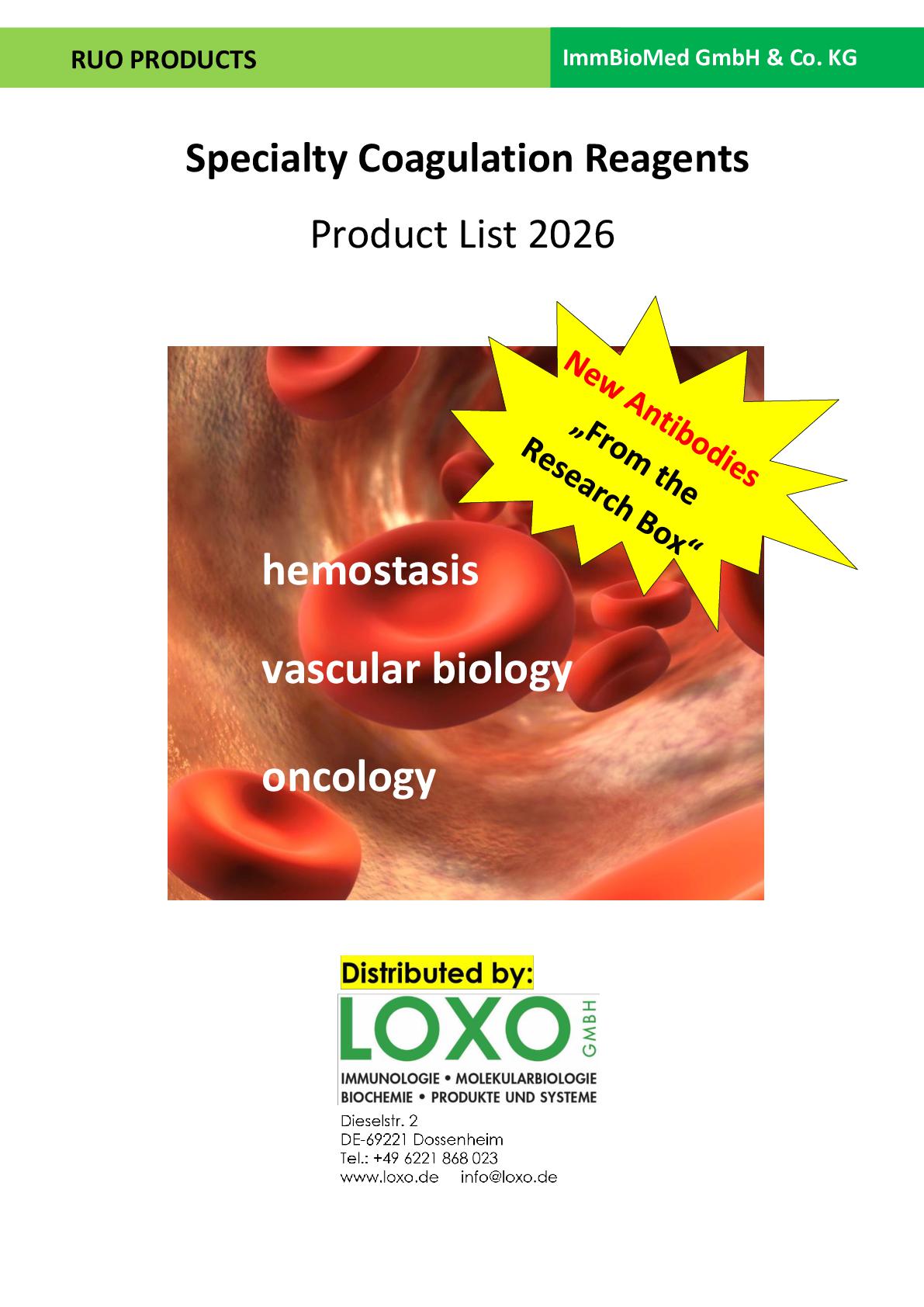 Immbiomed Katalog Catalogue 2026